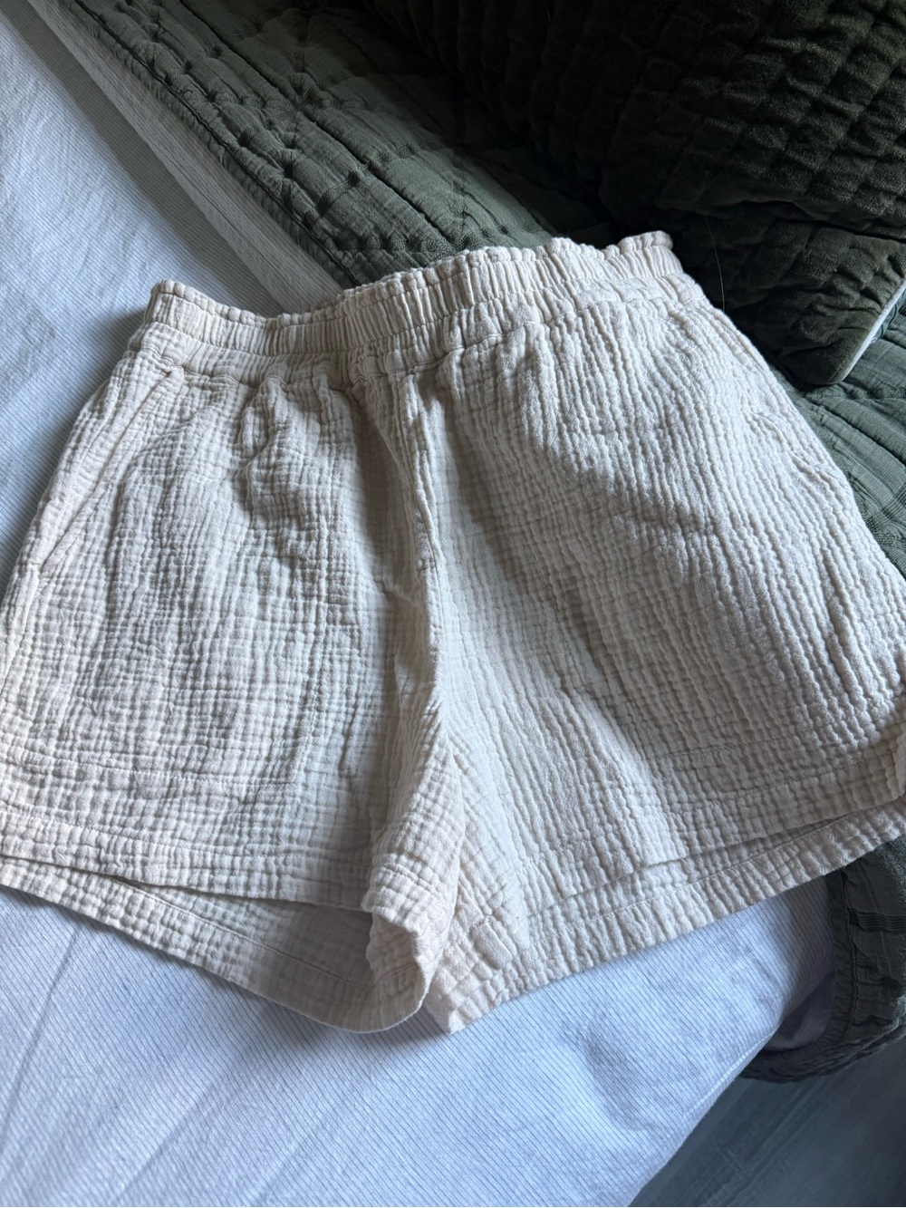 Rails Cream Gauze Athletic Lounge Shorts